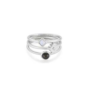 NEW KENDRA SCOTT women's gemma rhodium ring set in neutral mix